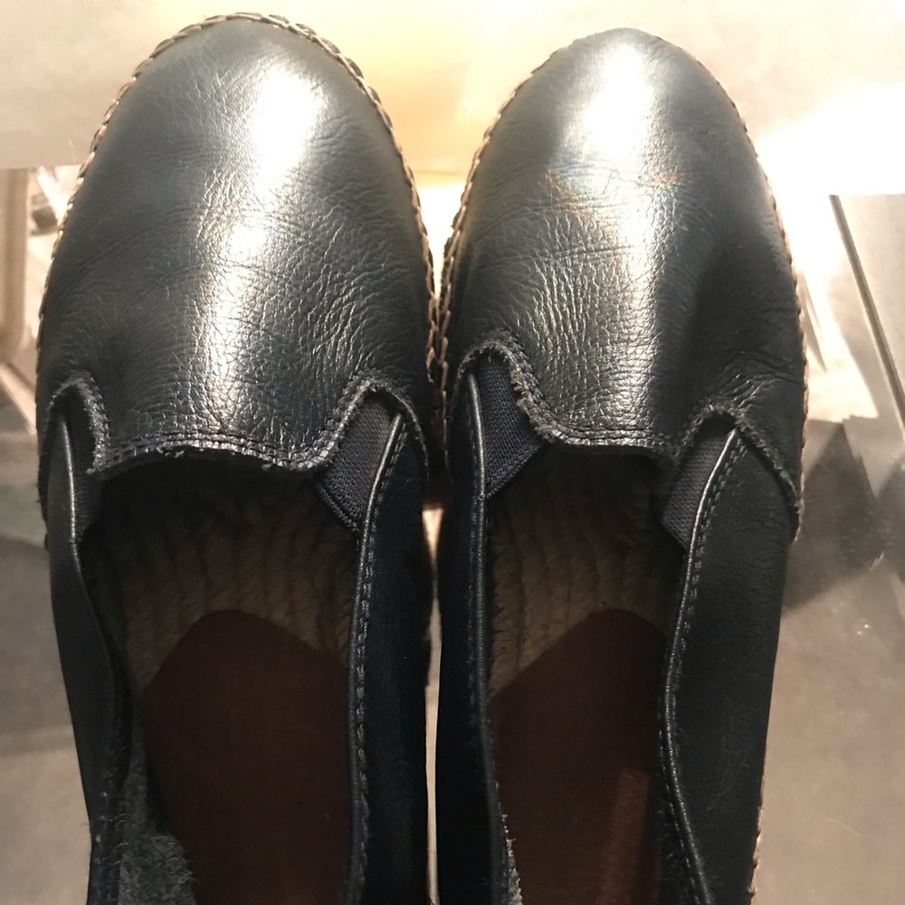 Handmade leather espadrille flats from Spain